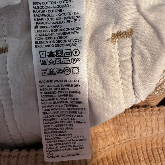 Levi's Corduroy Ribcage Pants Straight Ankle High Rise Women's Tan Size 30 - Picture 10 of 12